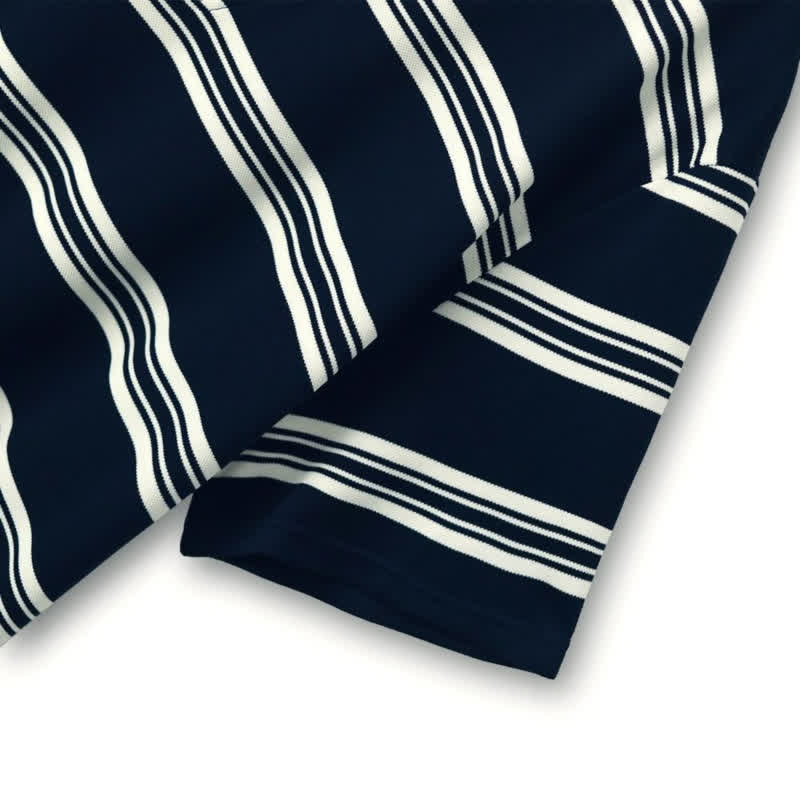 Plusock Contrast Stripe V-Neck Casual Comfort Blouse - image 3