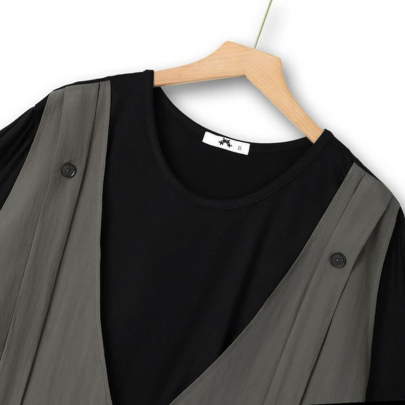 Plusock Casual Layered V Neck Two Piece Pant Set - image 3