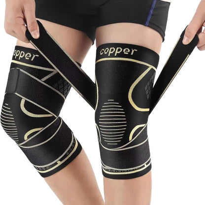 Plusock Copper Knit Compression Knee Brace - Black - 2XL - image 0