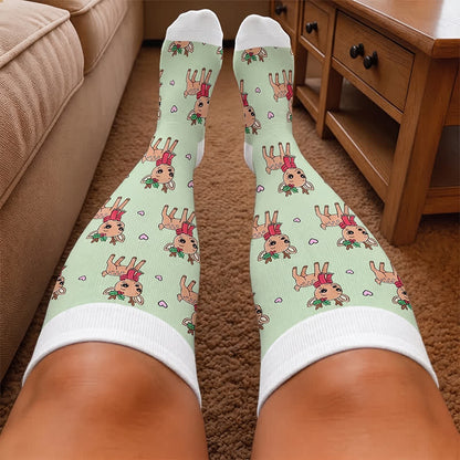 Plusock Plus Size Christmas Snails Dog Compression Socks - image 2