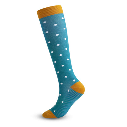 Plusock Cartoon Christmas Elements Compression Socks - Blue - L/XL - image 1