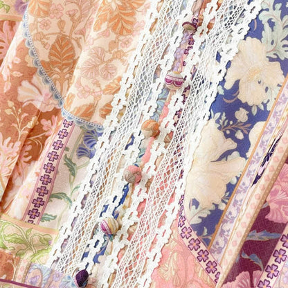 Plusock Vintage Patchwork Floral Midi Dress - image 4