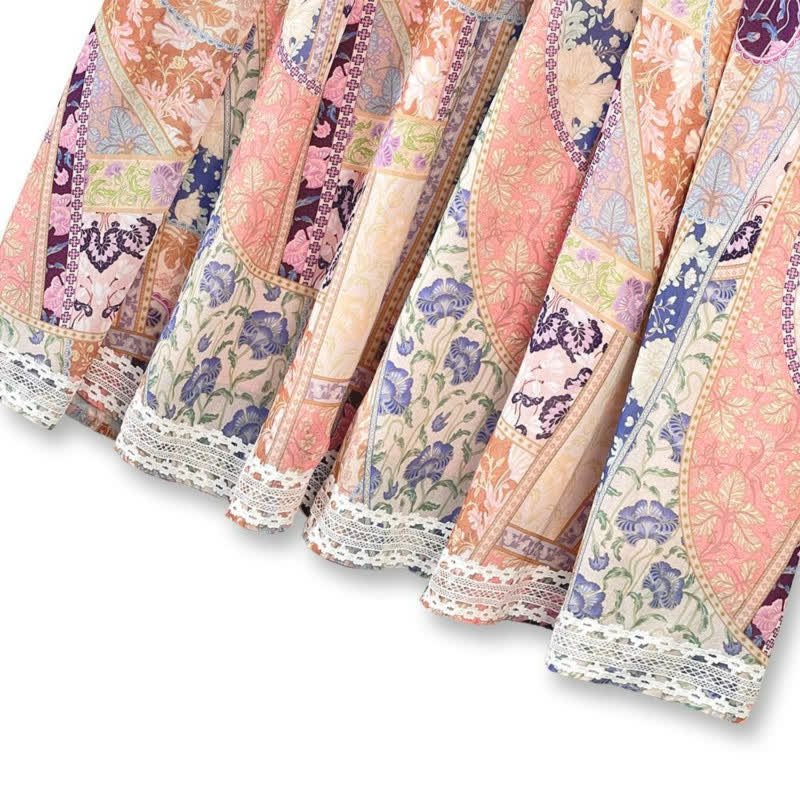 Plusock Vintage Patchwork Floral Midi Dress - image 3