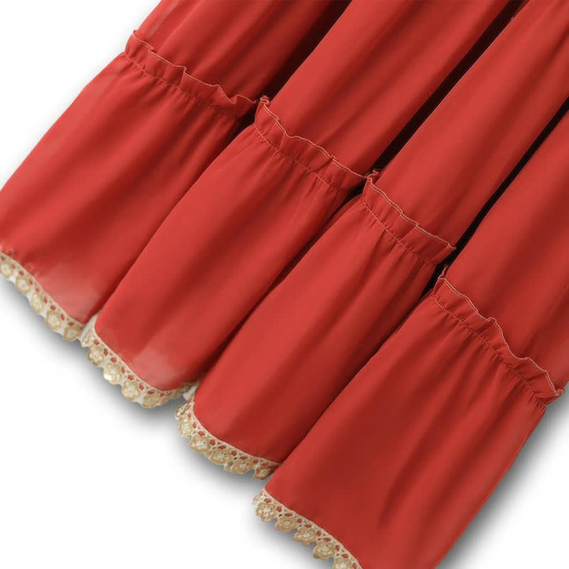 Plusock Boho Lace Trim Maxi Dress - image 3