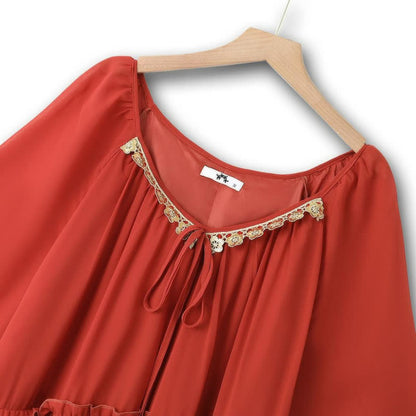 Plusock Boho Lace Trim Maxi Dress - image 1