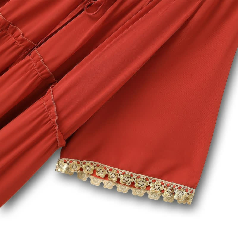 Plusock Boho Lace Trim Maxi Dress - image 2