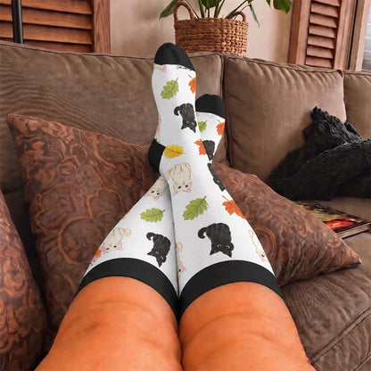 Plusock Plus Size Autumn Cat Frog Compression Socks - image 1