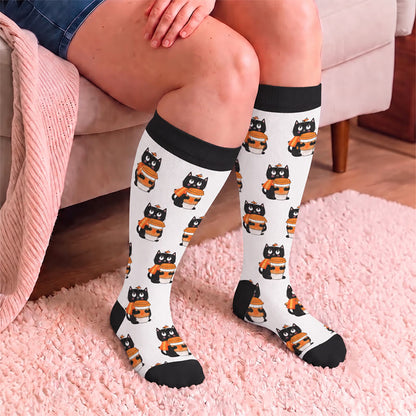 Plusock Plus Size Coffee Cat Compression Socks - image 2