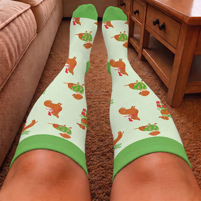Plusock Plus Size Christmas Animal Party Compression Socks - image 2