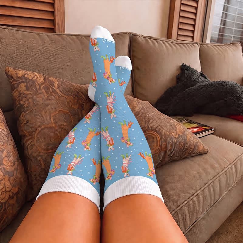 Plusock Plus Size Christmas Animal Party Compression Socks - image 3