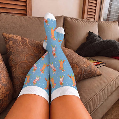 Plusock Plus Size Christmas Animal Party Compression Socks - image 3