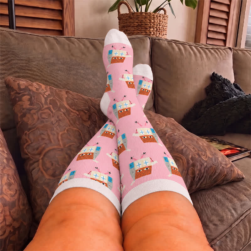 Plusock Plus Size Fun Cartoon Print Compression Socks - image 2