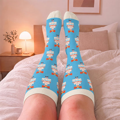 Plusock Plus Size Fun Cartoon Print Compression Socks - image 1