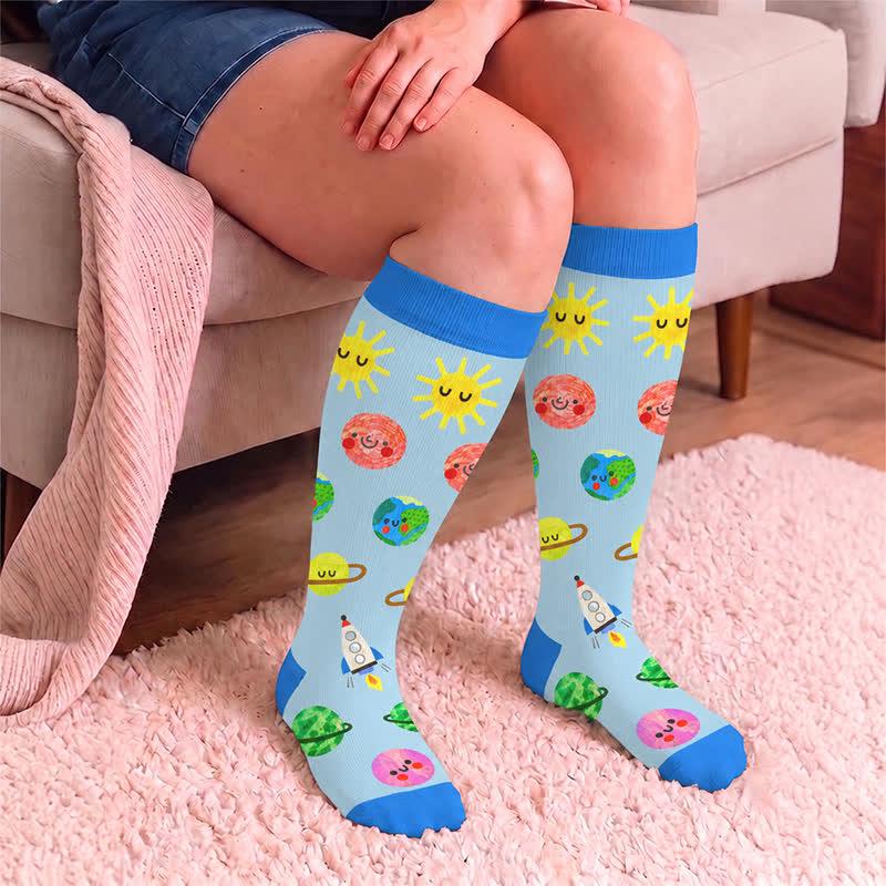 Plusock Plus Size Fun Cartoon Print Compression Socks - image 3