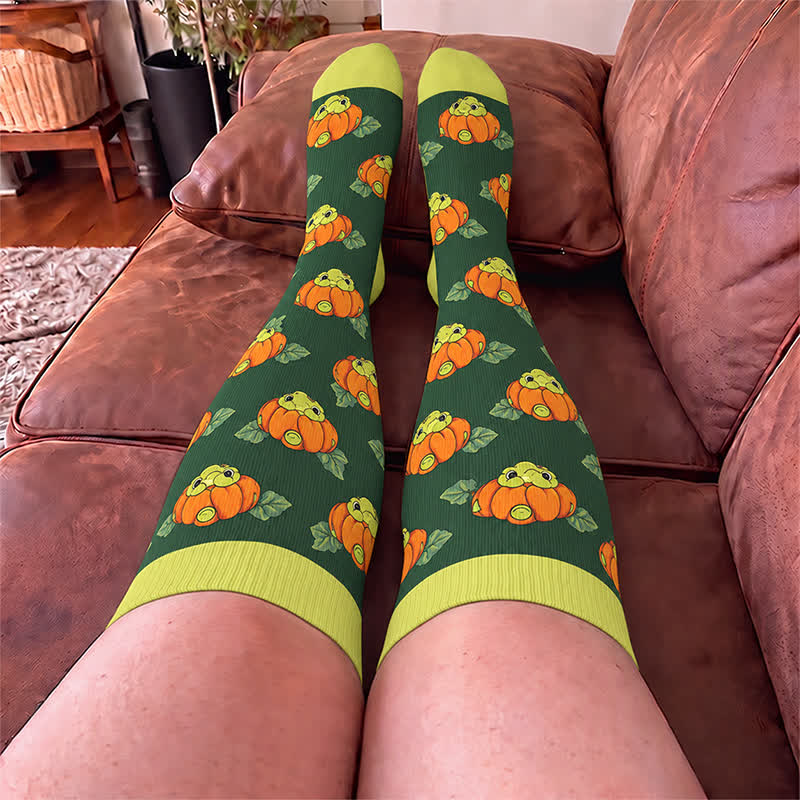 Plusock Plus Size Pumpkin Snowflake Frog Compression Socks - image 1