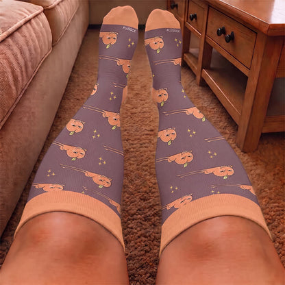 Plusock Plus Size Playful Snowmen Frogs Compression Socks - image 1
