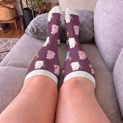 Plusock Plus Size Magic Bunnies Cats Dogs Compression Socks - image 2