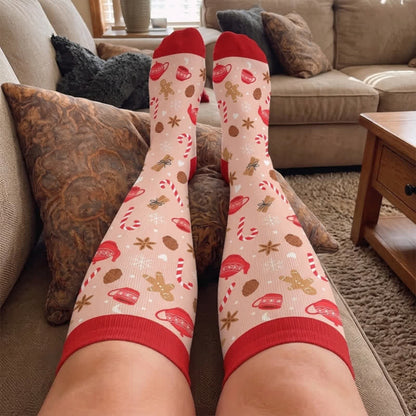 Plusock Plus Size Christmas Drinks Compression Socks - image 3