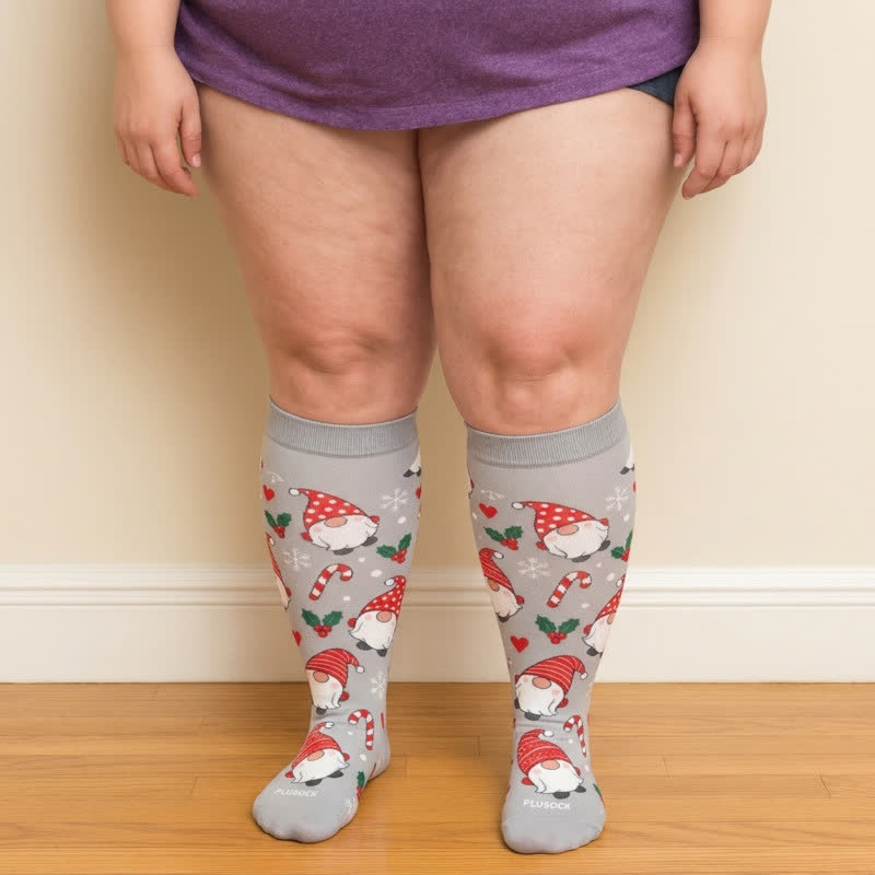Plusock Plus Size Gingerbread Dog Christmas Compression Socks - image 3