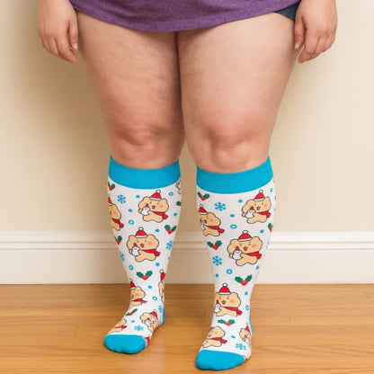 Plusock Plus Size Christmas Bear Compression Socks - image 3