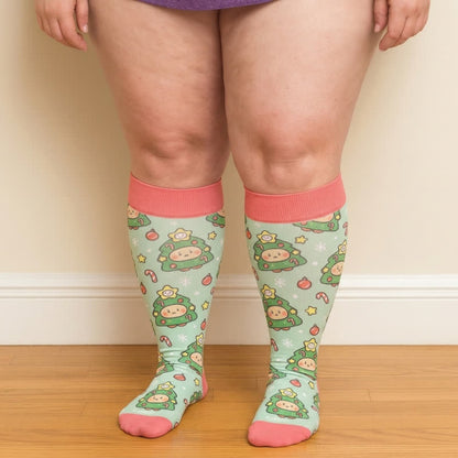 Plusock Plus Size Christmas Bear Compression Socks - image 1