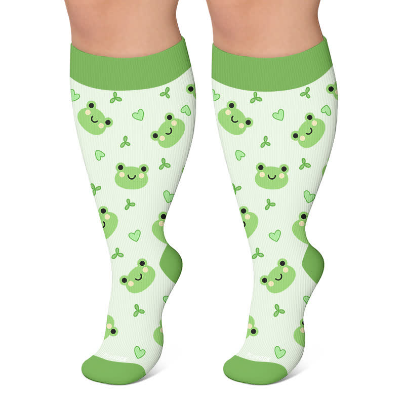 Plusock Plus Size Frog Ladybug Avocado Compression Socks - Light Green - 4XL - image 4