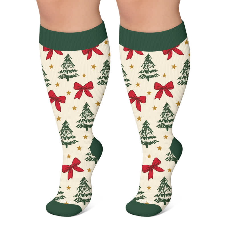 Weihnachtsmann-Kompressionsstrümpfe in Übergröße - Grün - 4XL - image 4