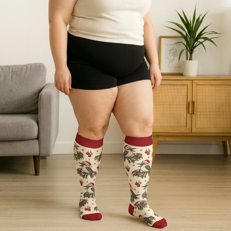 Plusock Plus Size Christmas Santa Compression Socks - image 3