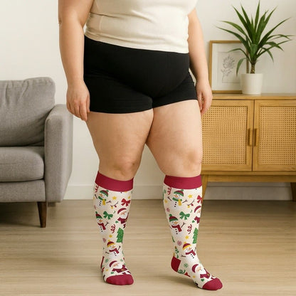 Plusock Plus Size Christmas Santa Compression Socks - image 2
