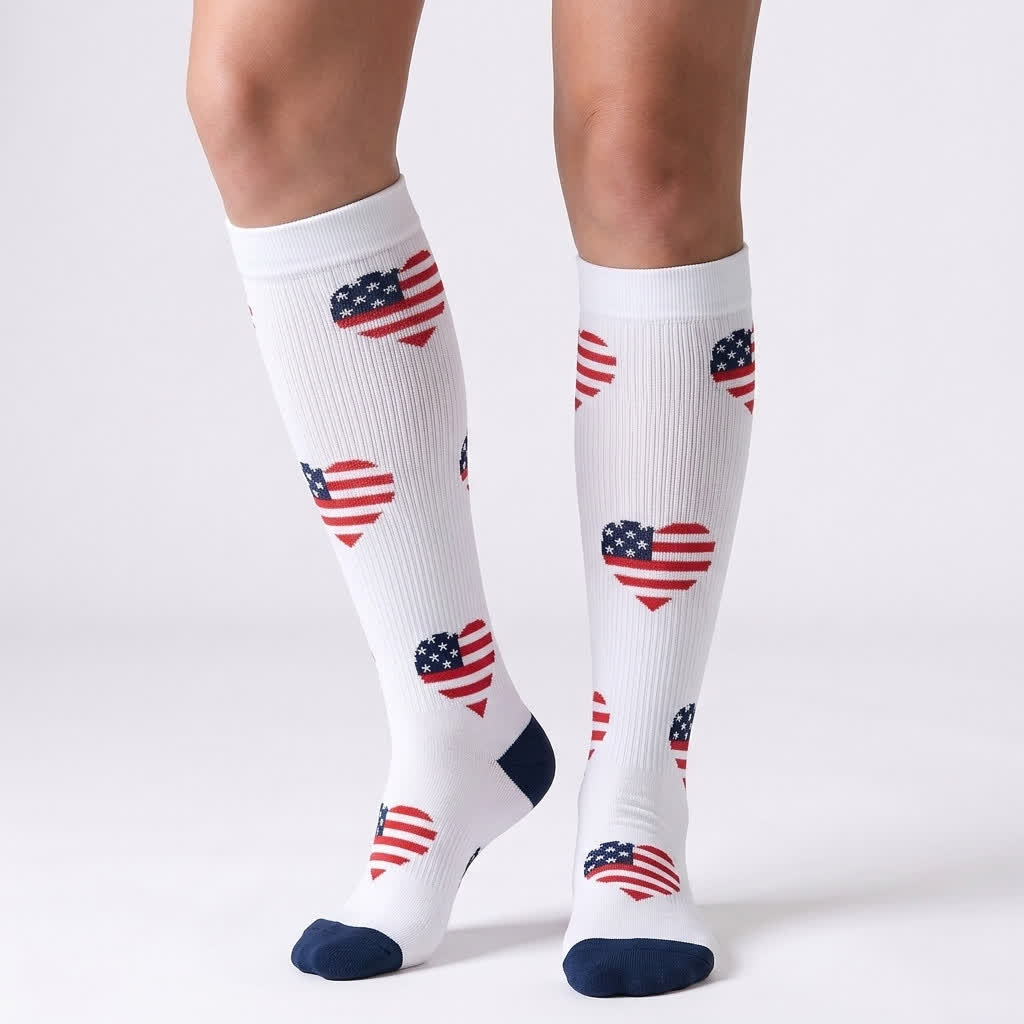Plusock American Flag Compression Socks(6 Pairs) - White - S/M - image 17