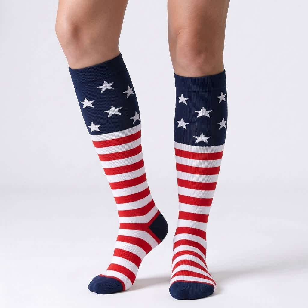 Plusock American Flag Compression Socks(6 Pairs) - Navy Blue - S/M - image 12