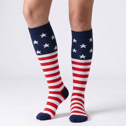 Plusock American Flag Compression Socks(6 Pairs) - Navy Blue - S/M - image 12