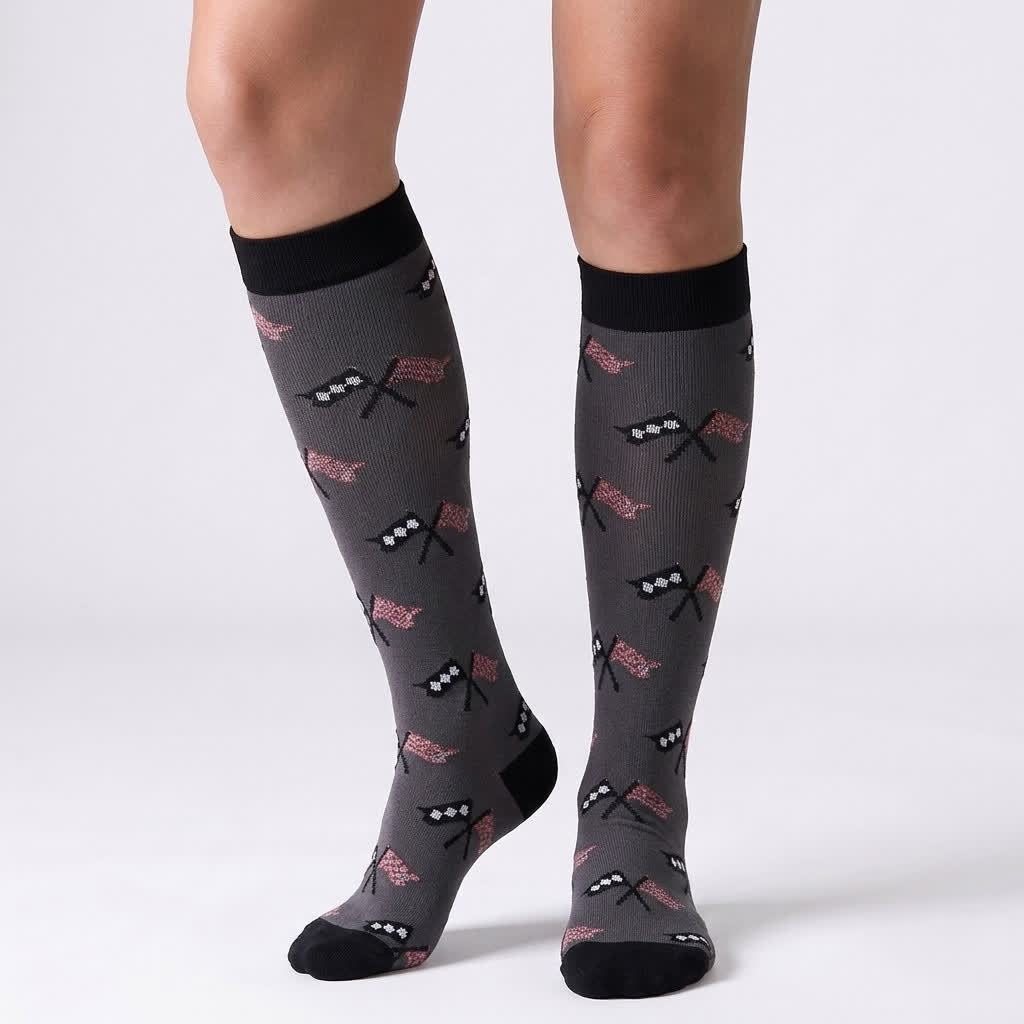 Plusock American Flag Compression Socks(6 Pairs) - Dark Grey - S/M - image 14