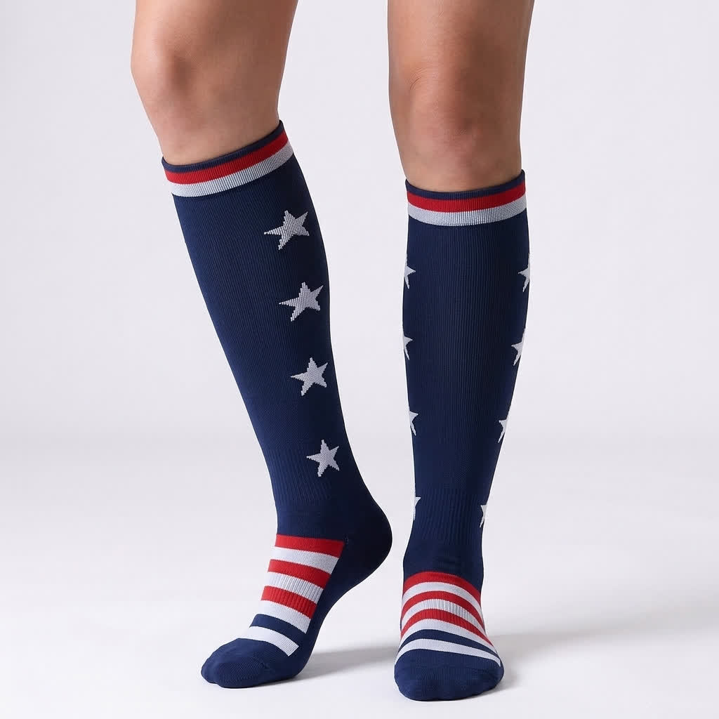 Plusock American Flag Compression Socks(6 Pairs) - Dark Blue - S/M - image 15