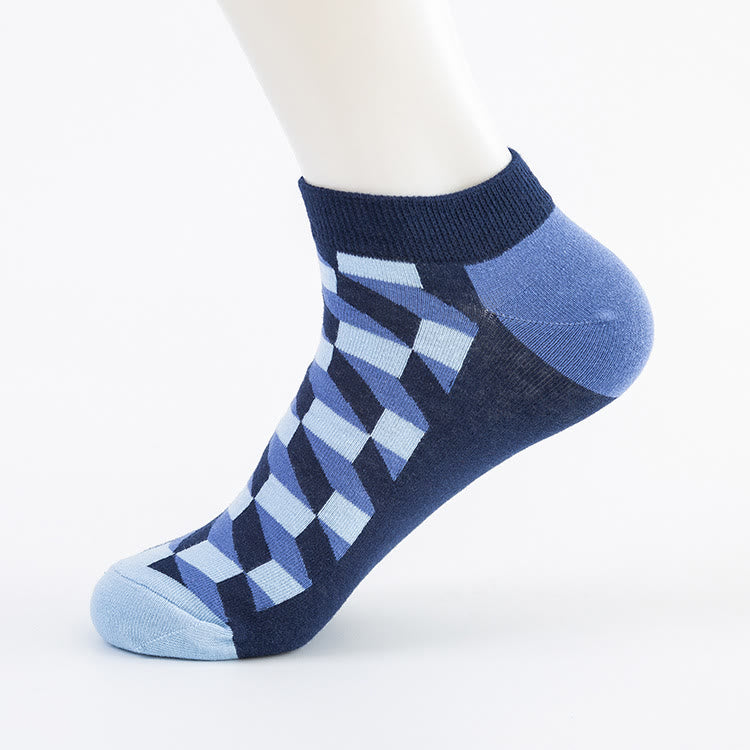 Plusock Diamond Patterns Ankle Socks(5 Pairs) - image 3