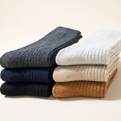 Plusock Plus Size Solid Color Warm Quarter Socks(6 Pairs) - Multicolor - EU39-46(US6-12) - image 4