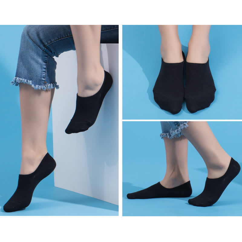 Plusock Anti-slip Cotton No Show Socks(4 Pairs) - image 1