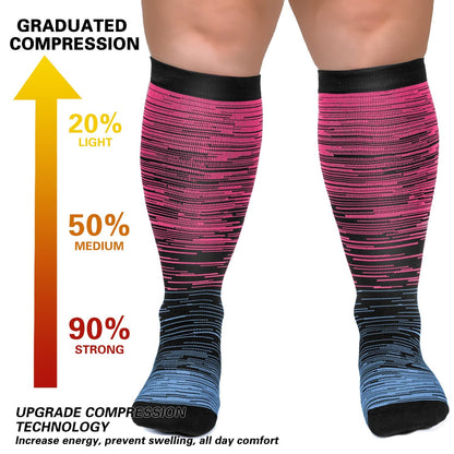 Plusock Colorful Cool Lines Plus Size Compression Socks 2XL-7XL - image 4