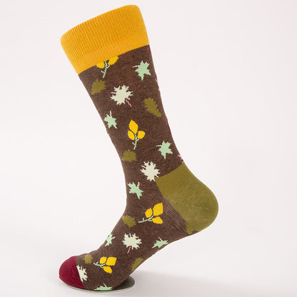 Plusock Plus Size Sakura Leaves Quarter Socks(5 Pairs)