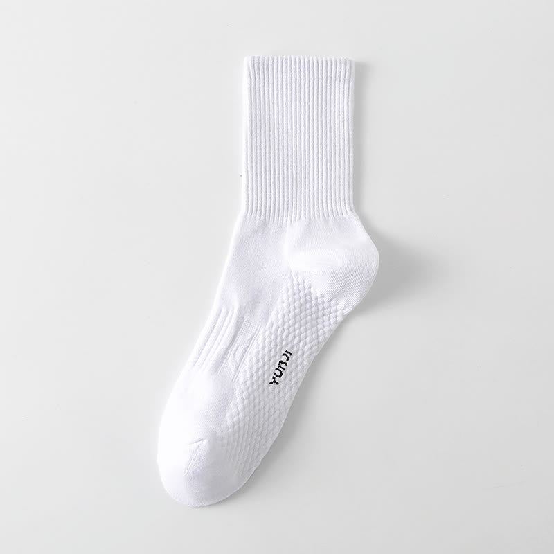 Plusock Solid Color Thickened Quarter Socks(5 Pairs) - White - EU40-48(US7-13) - image 8