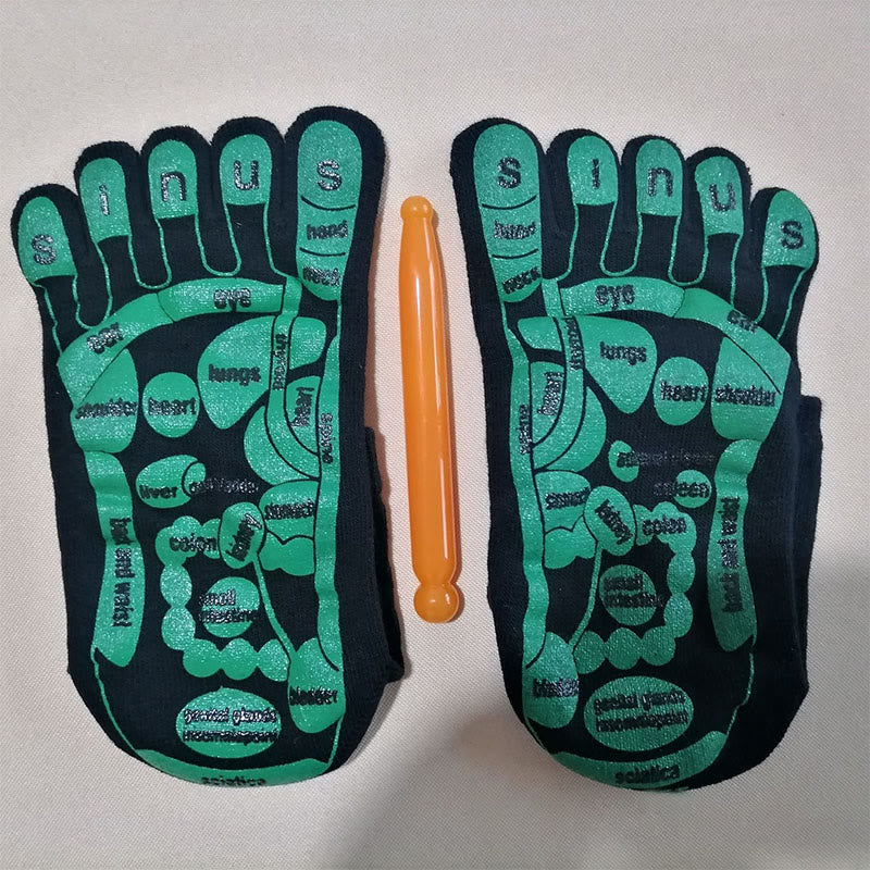 Plusock Acupressure Reflexology Foot Massage Socks  - Unisex - Black - image 2