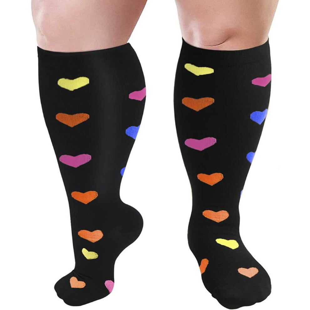 2XL-7XL Colorful Pattern Plus Size Compression Socks(3 Pairs) – plusock