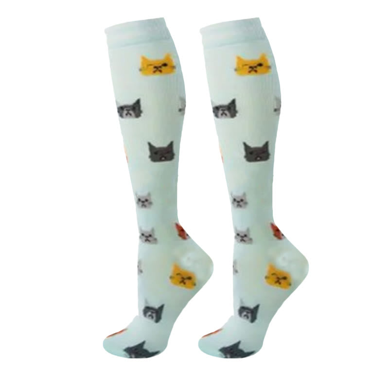 Fruit Coffee Patterns Compression Socks(6 Pairs)