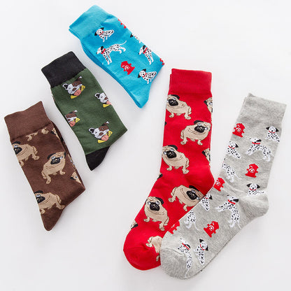 Plusock Plus Size Dalmatian Series Quarter Socks(5 Pairs)