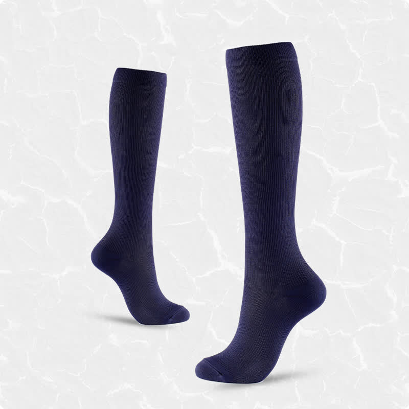 Plusock Plus Size Solid Color Anti-slip Compression Socks(6 Pairs) - image 12