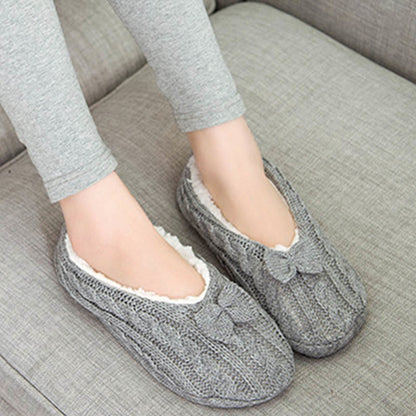 Plus Size Bow Knot Slipper Socks