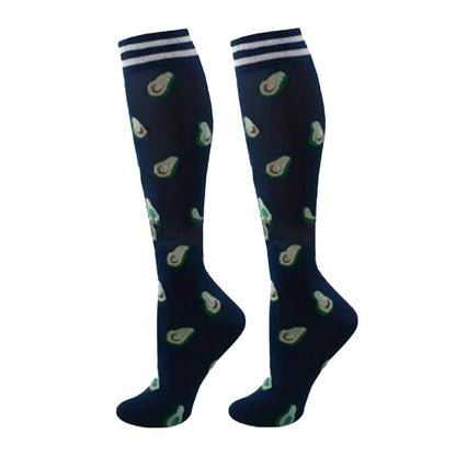 Fruit Coffee Patterns Compression Socks(6 Pairs)