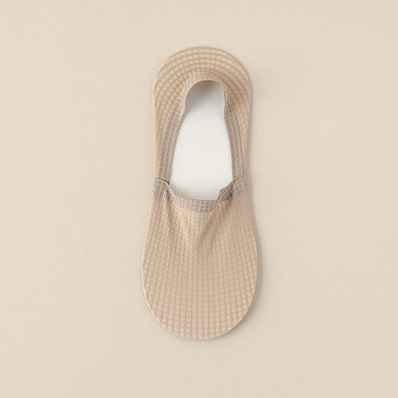 Plus Size Waffle No Show Socks(7 Pairs)