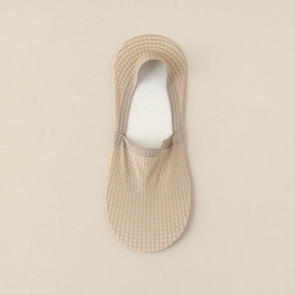 Plus Size Waffle No Show Socks(7 Pairs)
