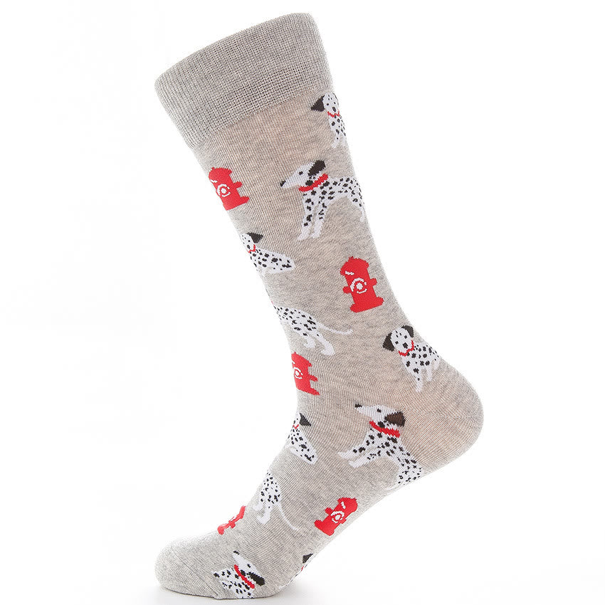 Plusock Plus Size Dalmatian Series Quarter Socks(5 Pairs)